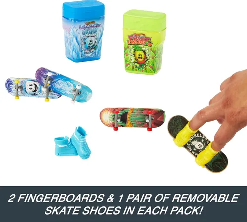 Miniatura 4 de Hot Wheels Skate - Zapatos para diapasones y patinaje, 2 recipientes de sabor con 2 tablas exclusivas y 1 par de zapatos extraíbles en contenedores