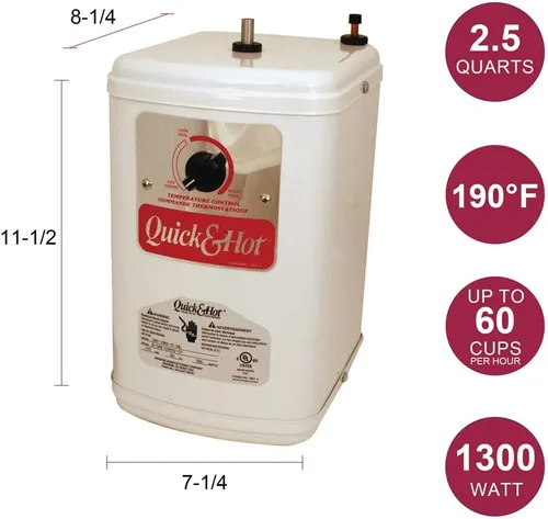 Miniatura 6 de Westbrass A272HFP-11 Develosah Dispensador de agua fría y caliente de 2 manijas con tanque de calentamiento instantáneo, cobre antiguo