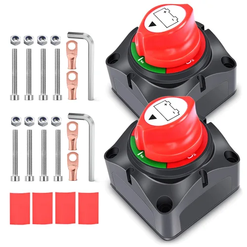 Miniatura 12 de Nilight Battery Disconnect Switch with Waterproof Key and Cover 12V 24V On Off Battery Master Isolator Cut Off Power Kill Switch for Car Marine Boat