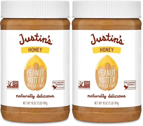 Miniatura 13 de JUSTINS - Mantequilla de maní con miel, sin gluten, tarro de 28 onzas