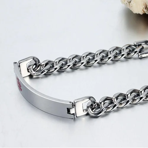 Miniatura 8 de Pulseras de identificación de alerta médica personalizadas para mujeres y hombres, pulseras médicas de emergencia para adultos, pulseras médicas