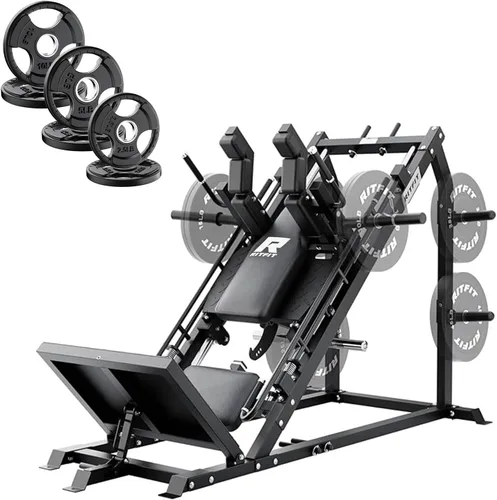 RitFit Gazelle Pro - Máquina de prensa de piernas y sentadillas 3 en 1, máquina de prensa de piernas de acero de alta resistencia, capacidad de 2000