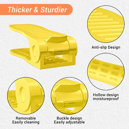 Miniatura 3 de Shoepal - Organizador de ranuras para zapatos, apilador ajustable y ahorro de espacio de almacenamiento, soporte de zapatos de doble cubierta