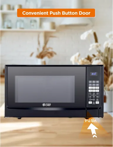 Miniatura 5 de COMMERCIAL CHEF Microondas de 1.4 pies cúbicos con 10 niveles de potencia, microondas pequeño con botón pulsador, microondas de 1100 vatios