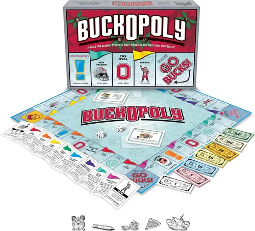 Miniatura 3 de Late For The Sky Ohio State Monopoly, escarlata, gris 15.38 x 10.63 x 2.06 pulgadas