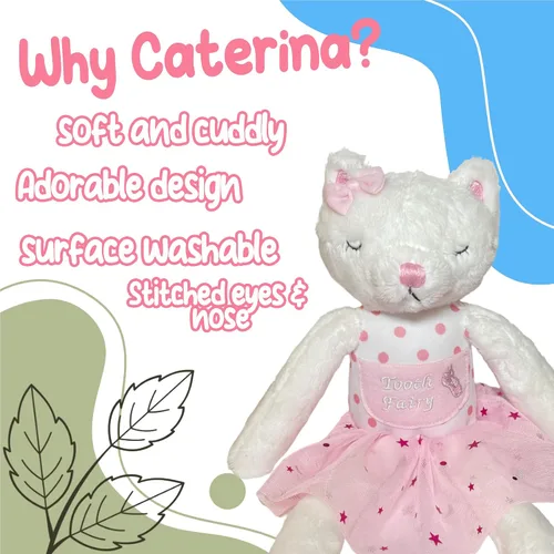 Miniatura 8 de Caterina - Almohada de hada de dientes de gato para niñas, muñeca de hada de dientes de bailarina