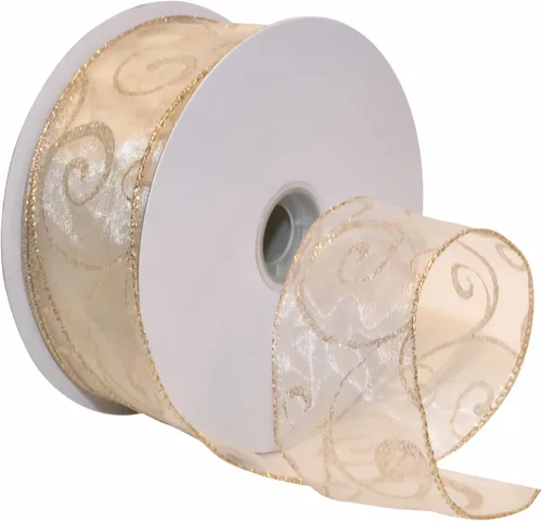Miniatura 9 de Morex Ribbon Cintas transparentes con purpurina con espiral, cinta navideña para manualidades y decoraciones de Navidad, envoltura de regalos, 1.5