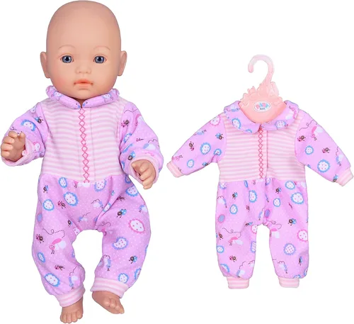 Miniatura 7 de ebuddy 6 juegos de ropa de muñeca para muñecas recién nacidas de 16.9 in, muñecas de bebé de 15 pulgadas, muñeca americana de 18 pulgadas 6