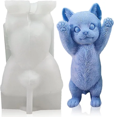 Molde de silicona para gatos, molde grande de resina 3D para gatos, moldes de silicona para resina epoxi, fabricación de jabón de velas, yeso de