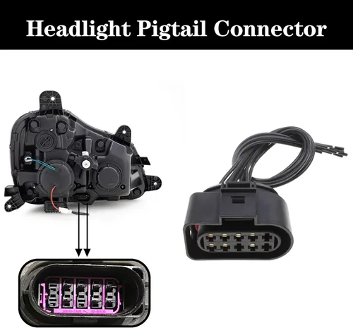 Miniatura 4 de Conector de coleta para faros delanteros Kenworth T680, conector de coleta de faro halógeno