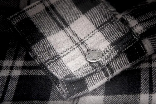 Miniatura 7 de HIGHWAY 21 Marksman - Camisa de franela a cuadros, con botones para motocicleta, tela protectora de algodón tejida