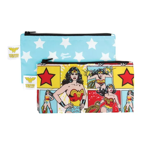 Miniatura 18 de Bumkins - Bolsas reutilizables para snacks, para almuerzo escolar de niños y porciones para adultos, tela lavable, bolsa con cierre de tela