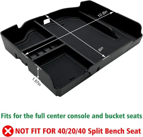 Miniatura 6 de Organizador de consola central compatible con Dodge RAM 1500 2500 3500 2026 2025 2024 2023 2022-2019 Accesorios Caja de almacenamiento interior Negro