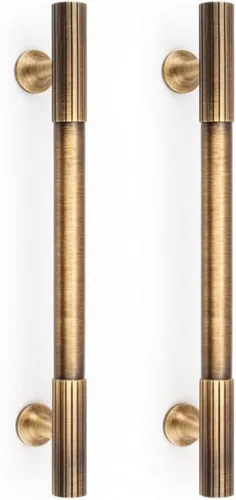 Miniatura 13 de RZDEAL - 4 tiradores dorados de gabinete de latón macizo, centros de agujeros de 3 pulgadas, para manijas de gabinete de cocina, cajón, baño