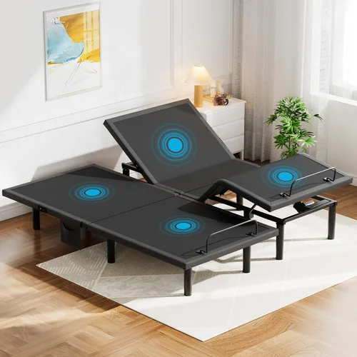 Miniatura 14 de Pipishell - Somier ajustable individual XL con masaje, base de cama eléctrica con inclinación de la cabecera y las patas, puertos USB-A y USB-C