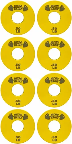 Miniatura 7 de Micro Gainz 1-Inch Center Hole Standard Fractional Weights Plates Set, 8 Piece Dumbbell & Barbell Set of .50LB Plates for Strength Training and Negro