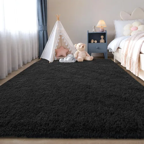 Miniatura 77 de Zentavio - Alfombras para sala de estar, alfombras de área verde oscuro de 3 x 5 pies, alfombra de césped artificial, alfombra de pelo mullido