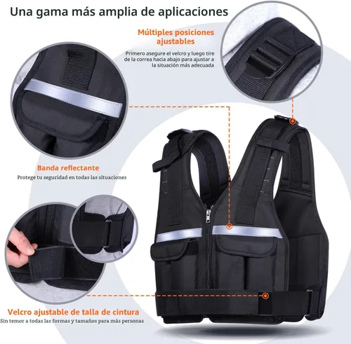 Miniatura 3 de Sportneer Chaleco con Peso Ajustable Pesos: 2-18 lbs/2-40 lbs Chaleco de Peso Lavable para Caminar 16 en 1 Chaleco de Ajuste Rápido para Rucking