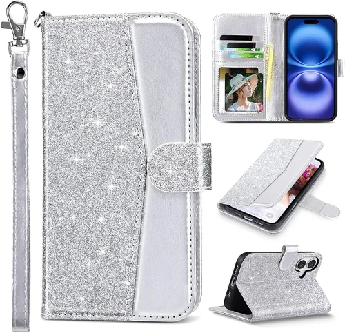 Miniatura 40 de ULAK Compatible con iPhone 15 Estuche tipo cartera para mujer, funda tipo billetera de piel PU premium con tarjetero, función de caballete, estuche