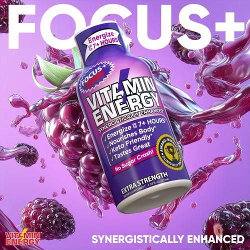 Miniatura 3 de Vitamin Energy Immune+ Extra Strength Energy Shot Army Orange 10 unidades, 260 mg de cafeína natural, vitaminas B, citicolina, té verde, apoyo