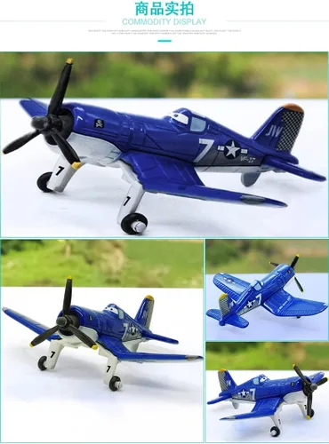 Miniatura 2 de secxifeo Planes No.7 Dusty Crophopper 1:55 Metal fundido a presión Juguetes educativos Modelo de aviones (Capitán 7)