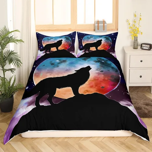 Miniatura 16 de Erosebridal Juego de ropa de cama para niños, juego de funda de edredón de sirena tamaño individual, funda de edredón femenina de escamas de peces