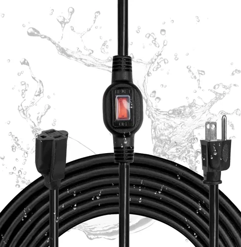 Miniatura 11 de Iron Forge Cable Cable de extensión blanco de 3 pies para exteriores con interruptor en línea impermeable IP65 de encendido/apagado, interruptor