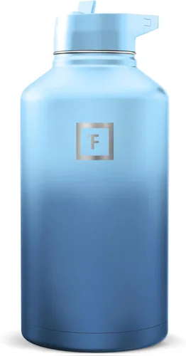 Miniatura 114 de IRON °FLASK Frasco de hidratación para acampar y senderismo con pajilla, botella de agua deportiva de acero inoxidable con aislamiento de boca Dark
