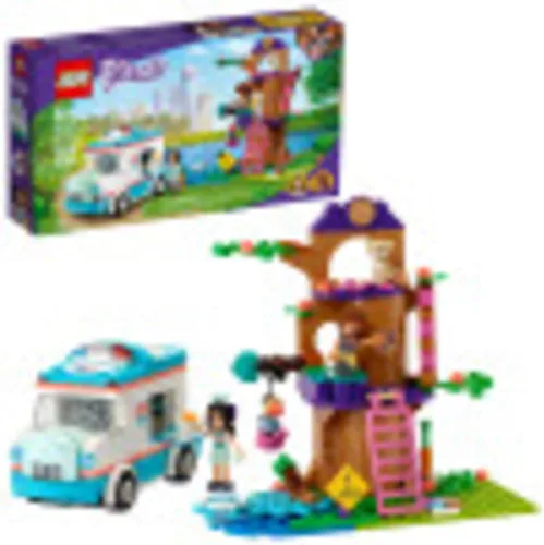 LEGO Friends Vet Clinic Ambulance 41445 Kit de construcción; juguete coleccionable con ambulancia, juguetes de conejo y gatito, kit de veterinario