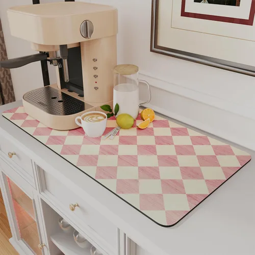 Miniatura 33 de AMOAMI Tapete de café absorbente con parte trasera de goma para secar platos para encimera de cocina, accesorios de bar para debajo de la cafetera