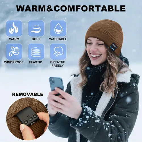 Miniatura 96 de Rotibox - Gorro inalámbrico con Bluetooth para deportes al aire libre, regalo de Navidad.