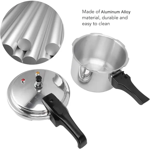 Miniatura 4 de Olla a presión de acero inoxidable de 3 litros, mini olla compatible con inducción para estufa y cocinas eléctricas, diseño seguro de grado