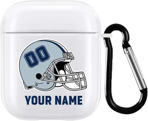 Miniatura 17 de Funda de casco de fútbol con nombre y número para Apple AirPods de 2ª y 1ª generación, regalo personalizado para fanáticos de los deportes de Arizona