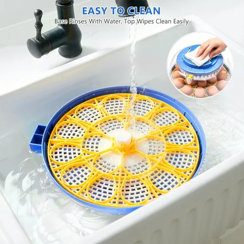 Miniatura 9 de Incubadoras para incubar huevos - Capacidad para 18 huevos, incubadora de huevos con giro automático de huevos y control de temperatura, incubadora