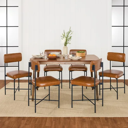 Miniatura 8 de Best Choice Products Juego de 2 sillas de comedor de piel sintética, altura estándar, cojines acolchados con marco de metal para cocina y comedor