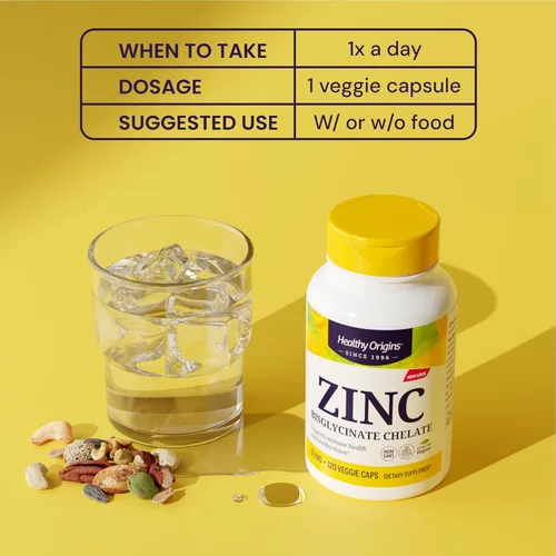Miniatura 5 de Healthy Origins Quelato de bisglicinato de zinc de 50 mg, 120 cápsulas vegetales – Con Albion Minerals TRAACS High Biodisponibilidad Complex, apoya