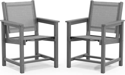 Miniatura 49 de SERWALL Juego de comedor para exteriores de 9 piezas, mesa de comedor expandible de 60 a 83 pulgadas y 8 sillas de polietileno de alta densidad