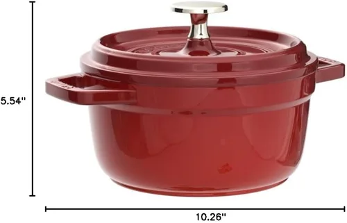 Miniatura 5 de STAUB - Asador/Cocotte de hierro fundido, redondo, 20 cm, 2.24 L, rojo cereza