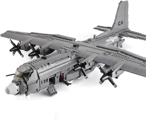 AC-130 Gunship - Juego de bloques de construcción de aviones de 1713 piezas WW2, kit de modelo de construcción para adultos y adolescentes, avión de