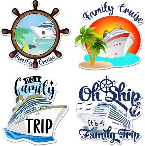 Miniatura 10 de Hoteam 4 piezas decoraciones magnéticas para puerta de crucero para parejas, imanes náuticos divertidos y resistentes al agua para marido y esposa