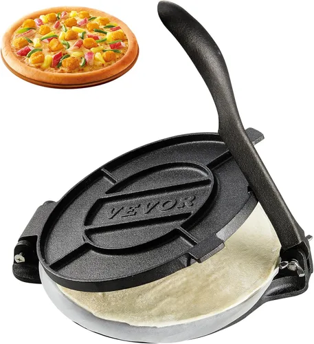 VEVOR Prensa para Tortillas, Máquina para Tortillas y Roti de 8 Pulgadas, Prensa Tortilladora de Hierro Fundido Resistente, Máquina Pataconera
