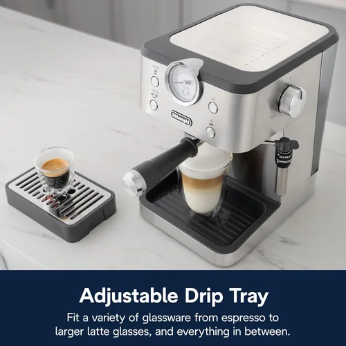 Miniatura 18 de De’Longhi Máquina de café espresso clásica con espumador de leche, bomba de 15 bares y control de temperatura - Kit de cafetera barista