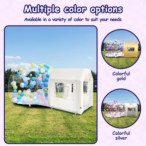 Miniatura 7 de Tienda de campaña inflable de PVC transparente de 10 pies con túnel, cúpula de casa de burbujas inflable, ideal para eventos divertidos y fiestas