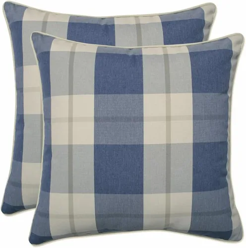 Miniatura 25 de Pillow Perfect Almohadas lumbares mate Anderson para exteriores/interiores, 11.5 x 18.5 pulgadas, color negro, paquete de 2