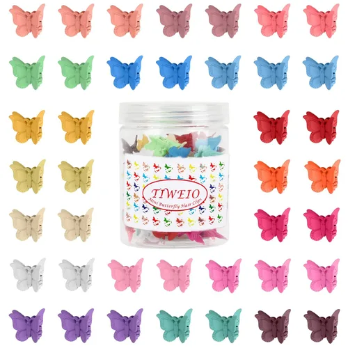 Miniatura 9 de 50 pinzas para el cabello de mariposa, pinzas para el cabello para mujeres y niñas, mini pinzas para el cabello de color gelatina, accesorios