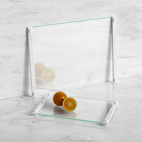 Miniatura 16 de 2 piezas de tabla de cortar de vidrio con agarre de silicona, 80% más resistente a las roturas y antideslizante, sin arañazos/libre