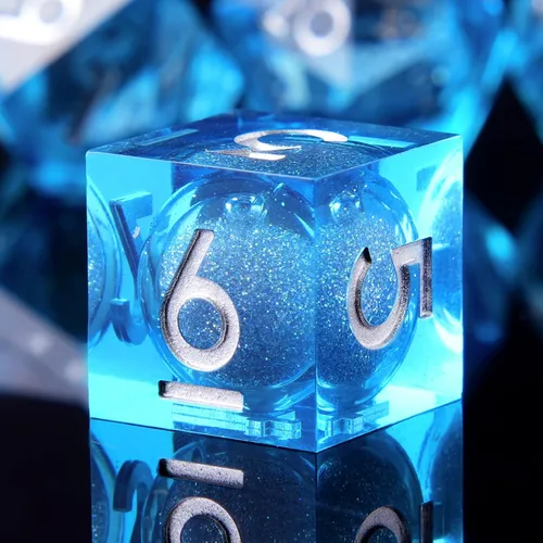 Miniatura 12 de DND Juego de dados de 8 piezas con ojo de dragón extra D20-Beholder's Eye Liquid Core Sharp Edge Resina poliédrica hecha a mano 2 × D20 D4 D6 D8 D10