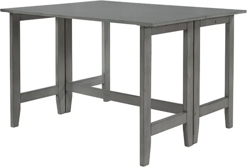 Miniatura 4 de Knocbel Mesa de comedor plegable rectangular para 2 a 4 personas, cocina de madera, comedor, bar, pub, bistró, muebles de espacio pequeño, altura