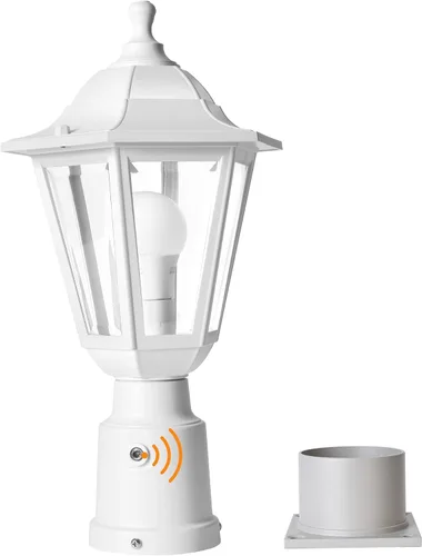 Miniatura 9 de FUDESY Luz de poste para exteriores, lámpara blanca para exteriores con base de montaje en muelle, lámpara de poste impermeable con enchufe E26