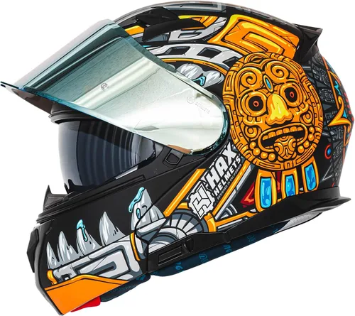 Miniatura 3 de HAX Amatista Casco Modular de Motocicleta con Visera Dual Abatible - Casco Aprobado DOT/ECE, Ligero, Cómodo y Elegante para Hombres y Mujeres